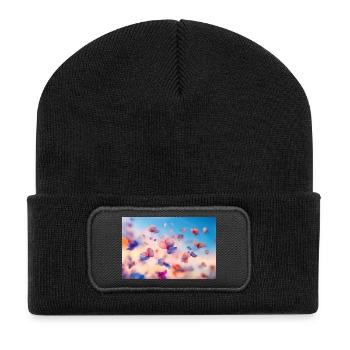 Flowing blossoms in pastel - Recycled Patch Beanie - black - Front