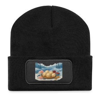 Rezepte des Weiten Nordes - Recycelte Patch Beanie - Schwarz - Vorne