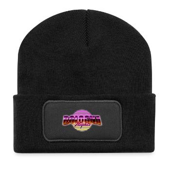 Bologna-Nächte - Recycelte Patch Beanie - Schwarz - Vorne