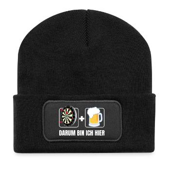 Darts and Beer – That's Why I'm Here - Recycled Patch Beanie - black - Front