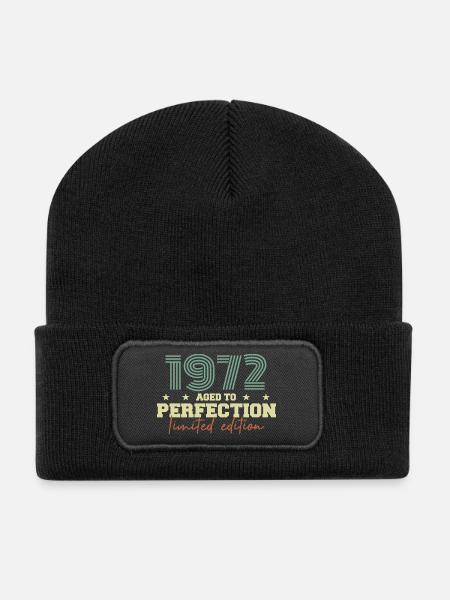 1972 - Recycelte Patch Beanie - Schwarz