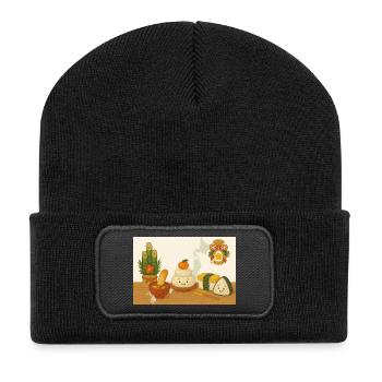 Japan - Recycelte Patch Beanie - Schwarz - Vorne