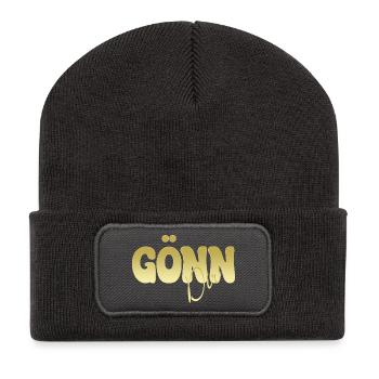 GÖNN DIR Goldglanz Typografie - Recycelte Patch Beanie - Dunkelgrau - Vorne