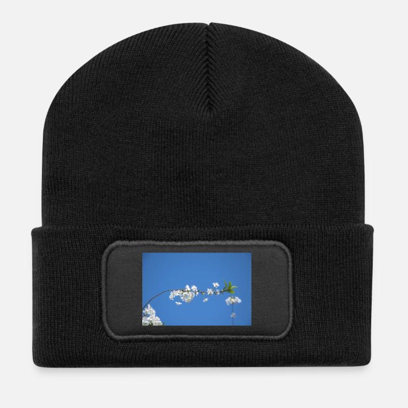 Cherry blossoms - Recycled Patch Beanie - black