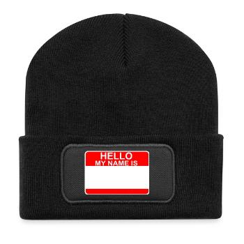 Mein Name ist - Recycelte Patch Beanie - Schwarz - Vorne