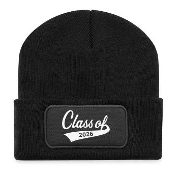 Class Of 2026 (Graduating Class School Leaving Certificate W) - Recycled Patch Beanie - black - Front
