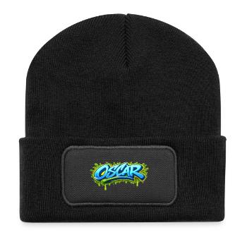 GRAFFITI NAME OSCAR FOR PERFECT GIFT PRINTABLE on - Recycled Patch Beanie - black - Front