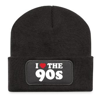 I Love the 90s - Beanie recyclé à patch - charbon - Devant