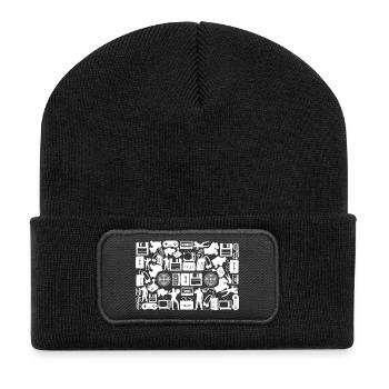 Kassette Silhouette - Recycelte Patch Beanie - Schwarz - Vorne