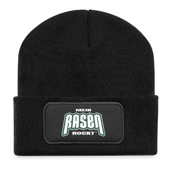 Ma pelouse est géniale - Beanie recyclé à patch - noir - Devant