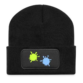 Neon Splash Splatter - Recycled Patch Beanie - black - Front