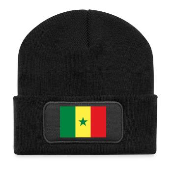 Senegal Flag GreenYellowRed - Recycled Patch Beanie - black - Front