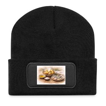 Jacket potatoes with herring Ukrainian - Recycled Patch Beanie - black - Front