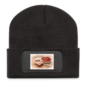 Borsch mit Salo - Recycelte Patch Beanie - Dunkelgrau - Vorne