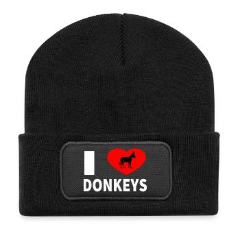 Esel - Recycelte Patch Beanie - Schwarz - Vorne