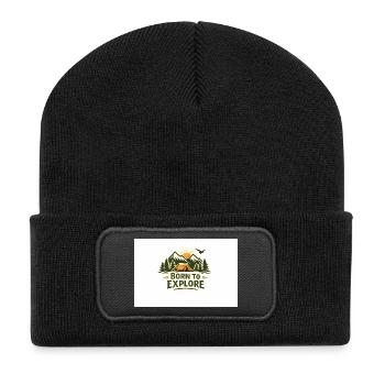Né pour explorer les aventures en plein air - Beanie recyclé à patch - noir - Devant