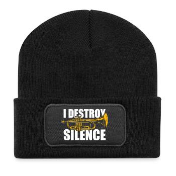 I destroy silence trumpet player - Recycled Patch Beanie - black - Front