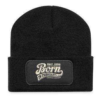 Born in February 1996 - Birthday - Gift - Recycled Patch Beanie - black - Front