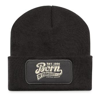 Born in February 1986 - Birthday - Gift - Recycled Patch Beanie - dark grey - Front