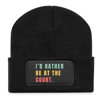 I'd rather be at the court - Recycled Patch Beanie - black - Front