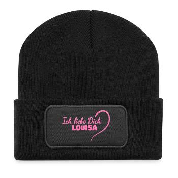 Heart Louisa - Beanie recyclé à patch - noir - Devant