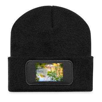 fabiolous world goldig - Recycelte Patch Beanie - Schwarz - Vorne