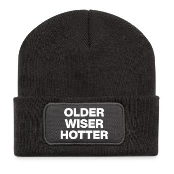 OLDER WISER HOTTER, MATURE! BIRTHDAY GIFT - Recycled Patch Beanie - dark grey - Front