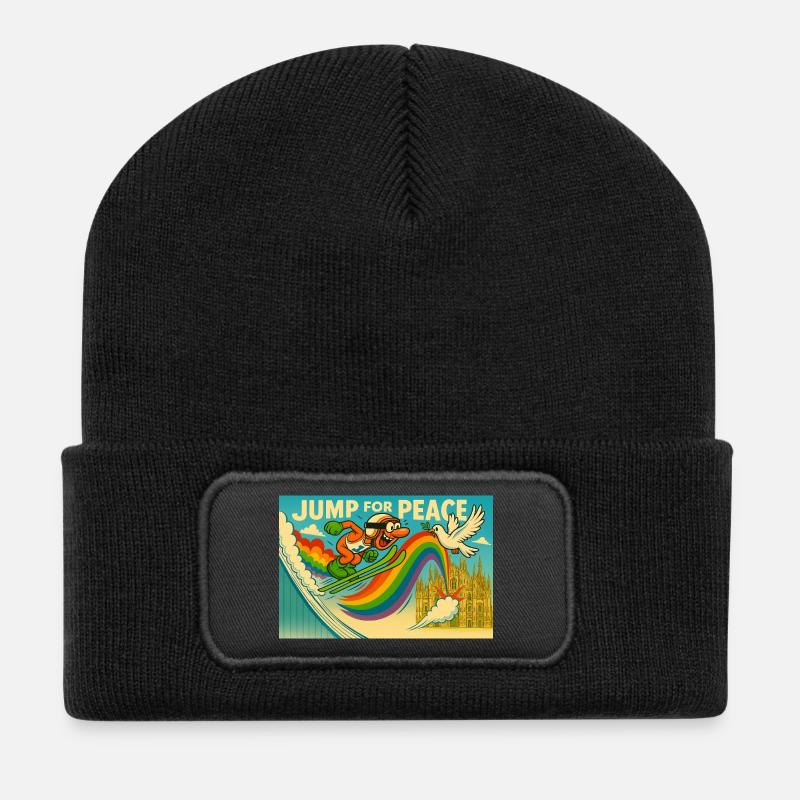 Fun Sport Shirt  - Recycelte Patch Beanie - Schwarz
