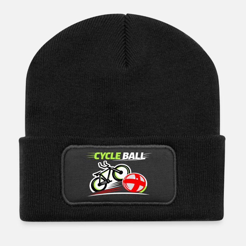 Radball, Cycleball, Hallenradsport - Recycelte Patch Beanie - Schwarz