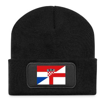 Drapeau de Croatie et Angleterre - Beanie recyclé à patch - noir - Devant