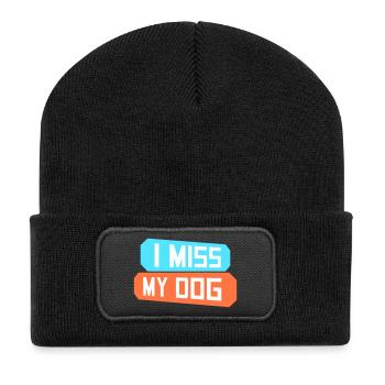 Mon chien Dog Amamant Dog Love Logo de blague - Beanie recyclé à patch - noir - Devant