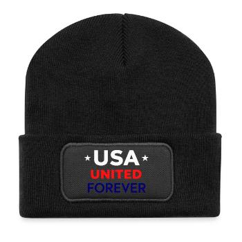USA United Forever - Beanie recyclé à patch - noir - Devant
