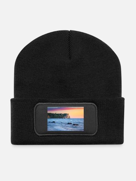 Sunrise at Cape Arkona - Recycled Patch Beanie - black