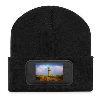 Warnemünde Lighthouse in the evening - Recycled Patch Beanie - black - Front