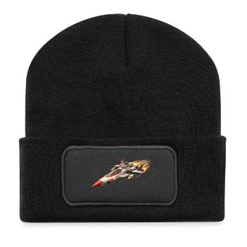 Logo du chasseur stellaire / vaisseau spatial - Beanie recyclé à patch - noir - Devant