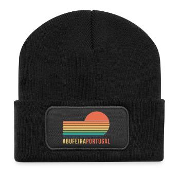 Abufeira Portugal Retro - Recycelte Patch Beanie - Schwarz - Vorne