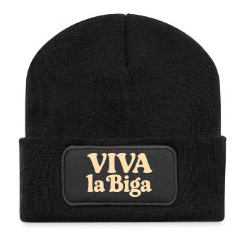 Viva la Biga - Es lebe der Vorteig! - Recycelte Patch Beanie - Schwarz - Vorne