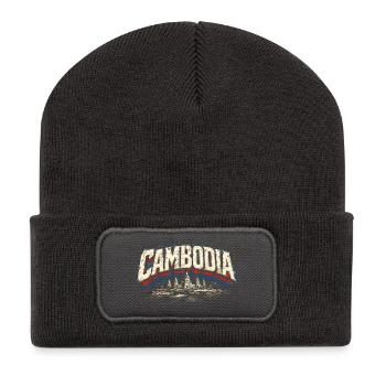 Kambodscha Kambodschaner Cambodia - Recycelte Patch Beanie - Dunkelgrau - Vorne