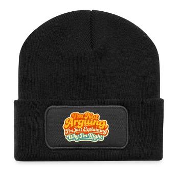 Ich Diskutiere nicht Erkläre warum ich Recht habe - Recycelte Patch Beanie - Schwarz - Vorne