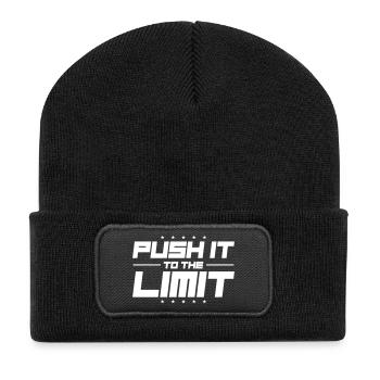 Push It To The Limit - Recycelte Patch Beanie - Schwarz - Vorne