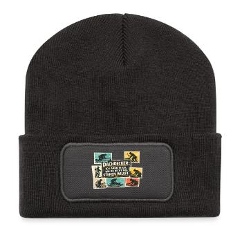 Dachdecker Spruch Motiv - Recycelte Patch Beanie - Dunkelgrau - Vorne