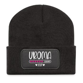 Arrière-grand-mère 2027 barre de chargement cardiaque - Beanie recyclé à patch - charbon - Devant