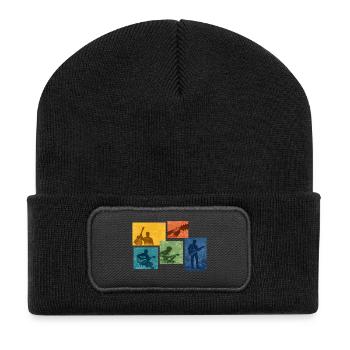 Guitar Grunge Color Blocks - Recycled Patch Beanie - black - Front