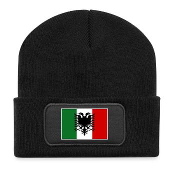 Drapeau arbresh d’Albanie Italie - Beanie recyclé à patch - noir - Devant