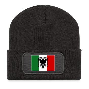 Albania Italy Arbresh Flag - Recycled Patch Beanie - dark grey - Front