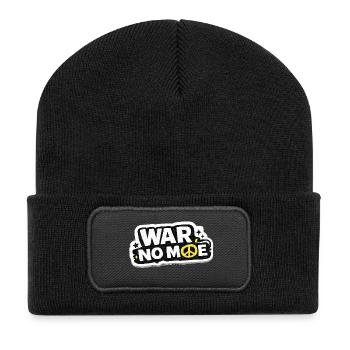 Krieg nicht mehr – Aufkleber: Frieden & Menschlichkeit - Recycelte Patch Beanie - Schwarz - Vorne