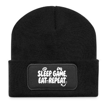Sleep Game Food Repeat - Recycled Patch Beanie - black - Front