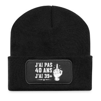 Né En 1981 Joyeux Anniversaire Cadeau - Beanie recyclé à patch - noir - Devant