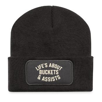 Basketball Life's About Buckets And Assists Baller - Recycled Patch Beanie - dark grey - Front