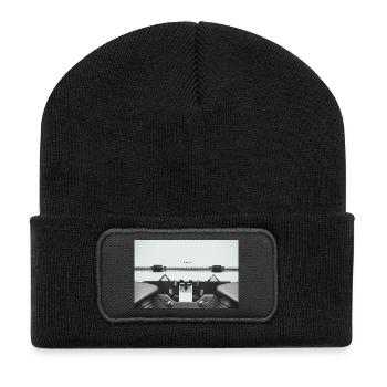 Just Write Vintage Typewriter Design - Recycled Patch Beanie - black - Front